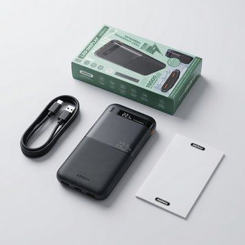 Повербанк REMAX RPP-71 10000 mAh 22.5W зі швидкою зарядкою PD/QC 3.0 та LED-дисплеєм, Black Gold+10bux фото