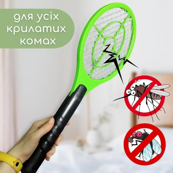 Аккумуляторна Електромухобойка ракетка пастка для комарів та мух акумуляторна BRS Green MIX Ефективна та екологічна; RkM2t5Rf фото