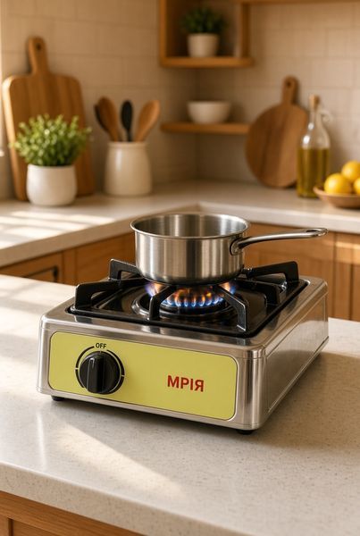 Настільна газова плита &laquo;Мрія&raquo; на 1 конфорку &mdash; компактна помічниця для кухні та дачі gold13vax фото