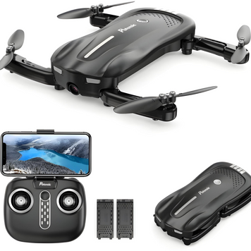 Складаний квадрокоптер на радіоуправлінні з камерою D18 DRONE Квадрокоптер з WiFi камерою Чорний Dt26g5Hr фото