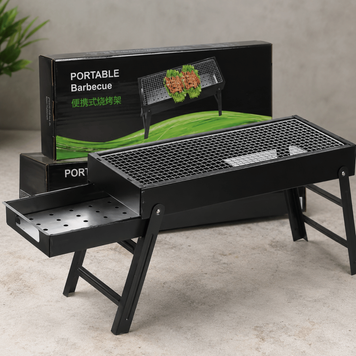 Мангал гриль портативний компактний барбекю BBQ чорний 60*22*32 KT7Rvf фото