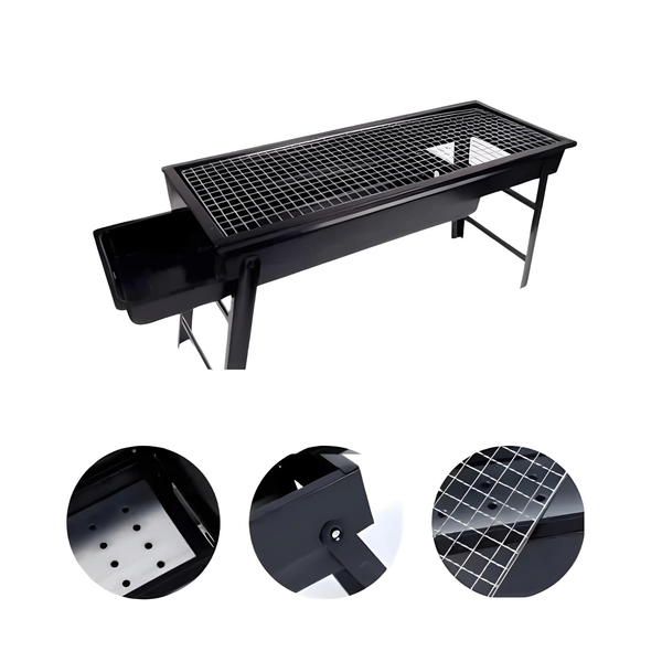 Мангал гриль портативний компактний барбекю BBQ чорний 60*22*32 KT7Rvf фото