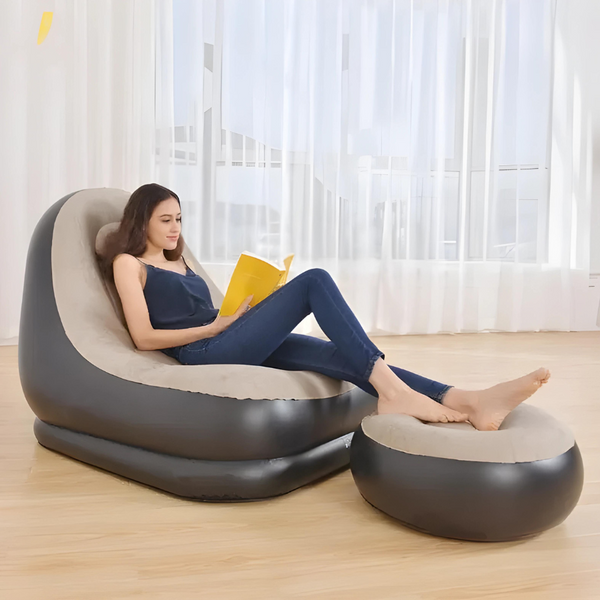 Надувне крісло з пуфом AirSofa &mdash; комфорт для дому та відпочинку А-13 фото