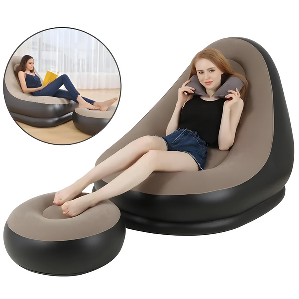Надувне крісло з пуфом AirSofa &mdash; комфорт для дому та відпочинку А-13 фото