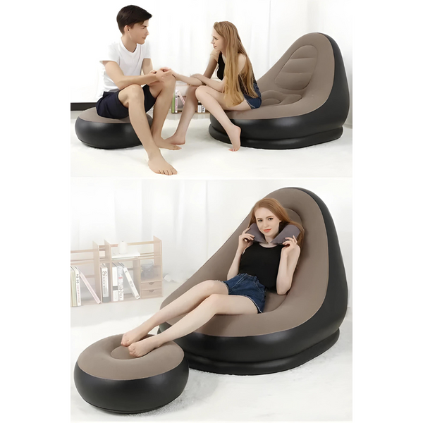 Надувне крісло з пуфом AirSofa &mdash; комфорт для дому та відпочинку А-13 фото