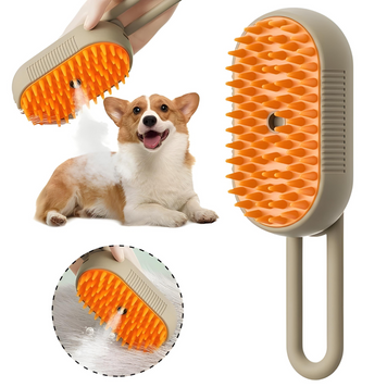 Паровий гребінець для вичісування шерсті котів і собак 3в1 Steamy Brush Dt1r3fS фото