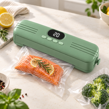 Автоматичний вакууматор для продуктів AR-0105 &mdash; компактний вакуумний пакувальник із запаюванням пакетів gold+7jjfr фото
