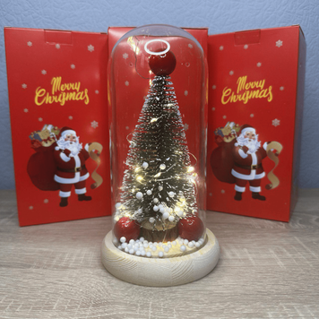 Новогодняя елка в колбе Christmas tree с LED подсветкой 22 см Gold4l5Tv фото