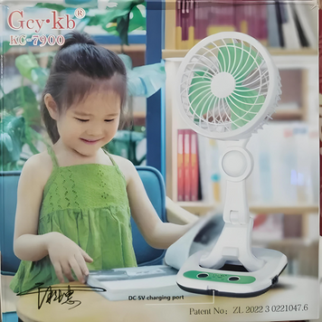 Портативний настільний вентилятор Gcy Kb KC-7900 з LED підсвіткою та USB зарядкою jm-5bk фото
