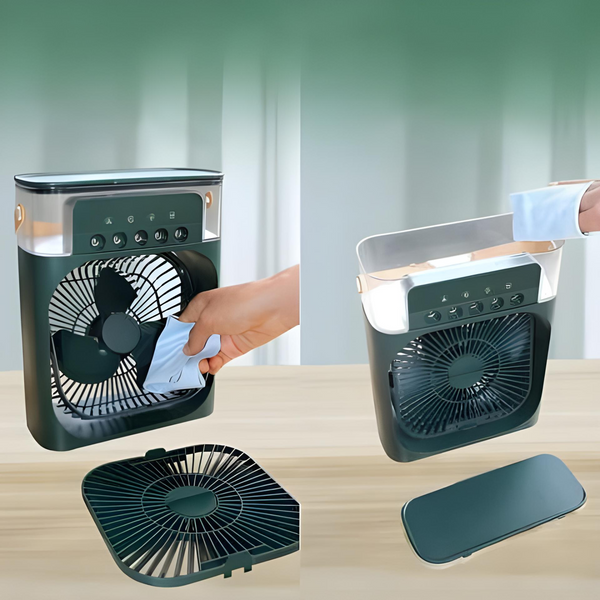 Міні кондиціонер Air Cooler Fan 4в1 зі зволожувачем повітря USB+Форма для льоду Krisstal KmG фото