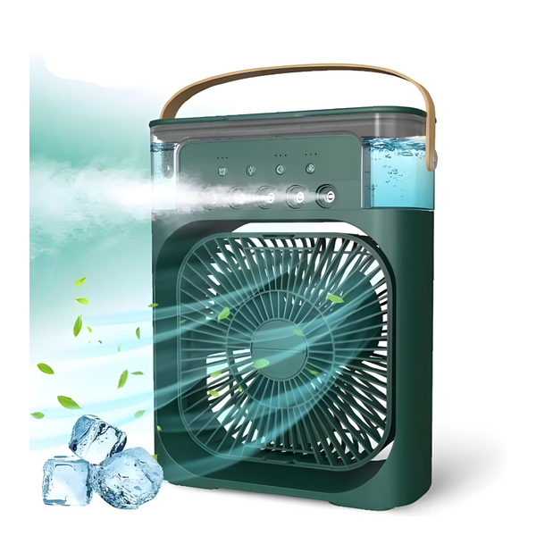 Міні кондиціонер Air Cooler Fan 4в1 зі зволожувачем повітря USB+Форма для льоду Krisstal KmG фото