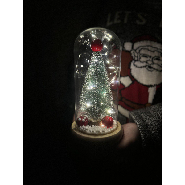 Новогодняя елка в колбе Christmas tree с LED подсветкой 22 см Gold4l5Tv фото