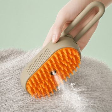 Електрична парова щітка для котів і собак 3в1 Steamy Brush &ndash; гребінець для вичісування шерсті зі зволоженням та масажем jamp-0/7ruuje фото