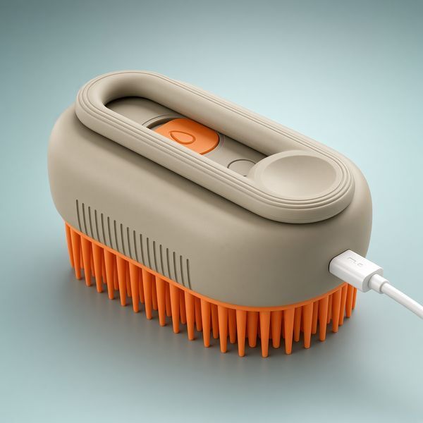 Электрическая паровая щетка для кошек и собак 3в1 Steamy Brush &ndash; расческа для вычесывания шерсти с увлажнением и массажем jamp-0/7ruuje фото