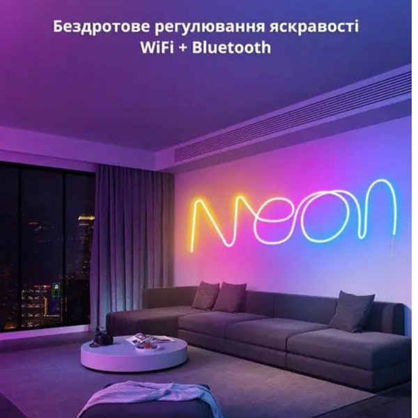Розумна гнучка LED Neon RGB неонова стрічка шланг 5 метрів від USB керування кольорами режимами з телефону Bluetooth додатком та пульт JmL9j5Yrf фото
