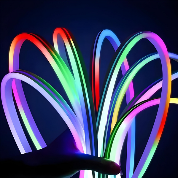 Розумна гнучка LED Neon RGB неонова стрічка шланг 5 метрів від USB керування кольорами режимами з телефону Bluetooth додатком та пульт JmL9j5Yrf фото