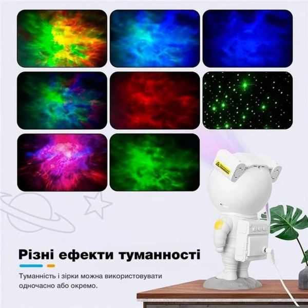 Ночник-проектор звездного неба астронавт, детский светильник ночник звездное небо космонавт с пультом и подставкой Gold4l5Yb фото