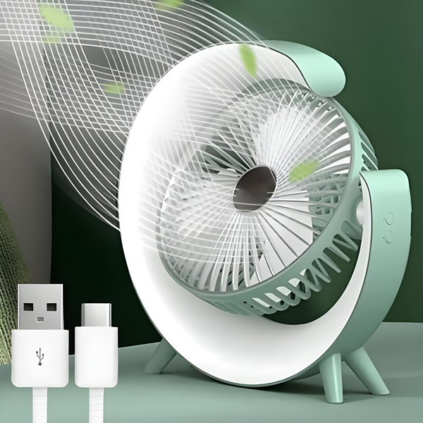Настольный аккумуляторный G-Вентилятор Ночник от USB с подсветкой JmL9kFg фото