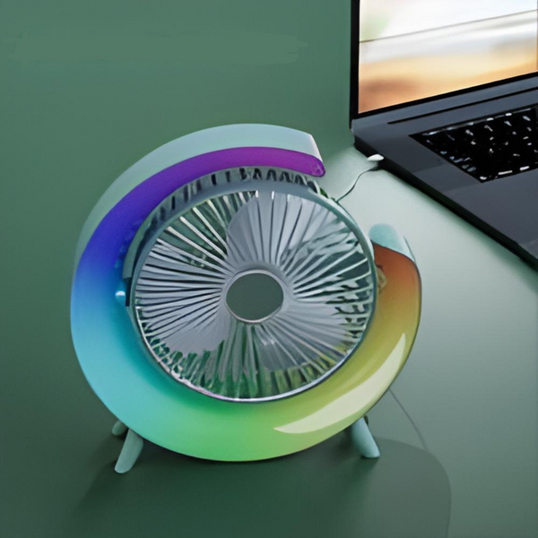 Настольный аккумуляторный G-Вентилятор Ночник от USB с подсветкой JmL9kFg фото