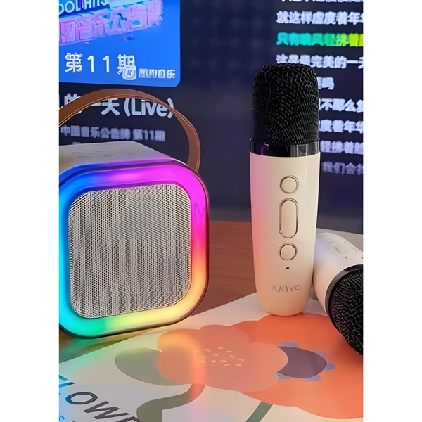 Дитяче міні караоке K12 з LED-підсвічуванням та ОДНИМ бездротовим мікрофоном DT5H5fO фото