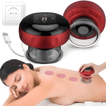 Вакуумний масажер Vacuum Massager NJ-122 Червоний баночний масажер для тіла антицелюлітний з підігрівом GsT5o2Rv фото