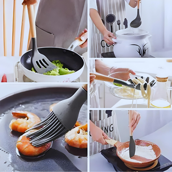 Силиконовый кухонный набор принадлежностей Kitchen Set 12 предметов (Нет выбора цвета.) А-15 фото