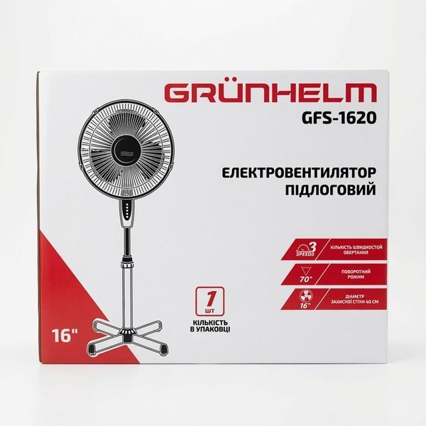 Підлоговий вентилятор Grunhelm моделі GFS-1620 fabr-11.4  фото