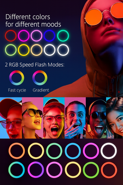 Кольцевая лампа MJ30 диаметр 30 см без штатива Кольцевая лампа RGB LED с держателем для телефона JmL4tr фото