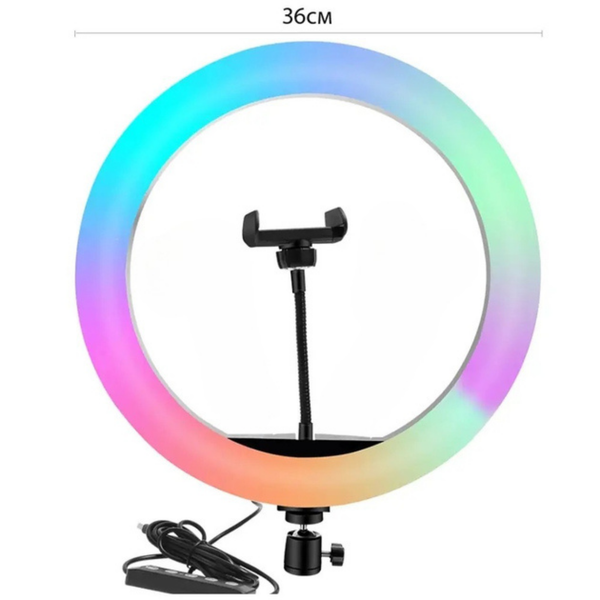 Кольцевая лампа MJ36 диаметр 36 см без штатива Кольцевая лампа RGB LED с держателем для телефона тоже самое с 36 см JmL7yf фото