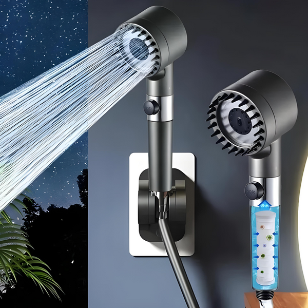 Массажная лейка для душа, 3 режима Turbocharged shower head/ Ручная насадка для душа с массажной головкой / Душевая насадка 238 фото
